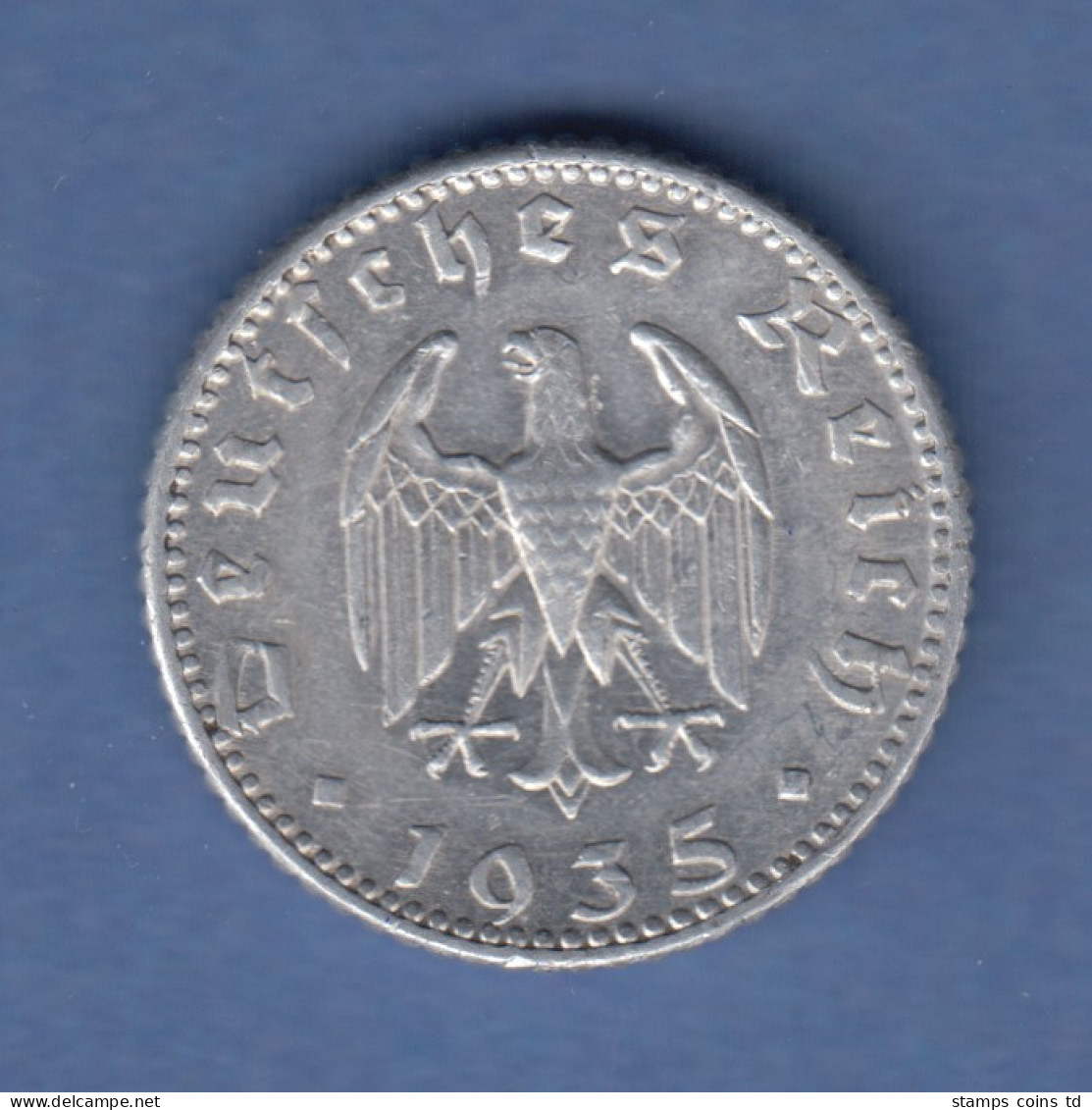 Deutsches Reich Aluminium-Kursmünze 50 Pfennig 1935 J - 5 Reichsmark