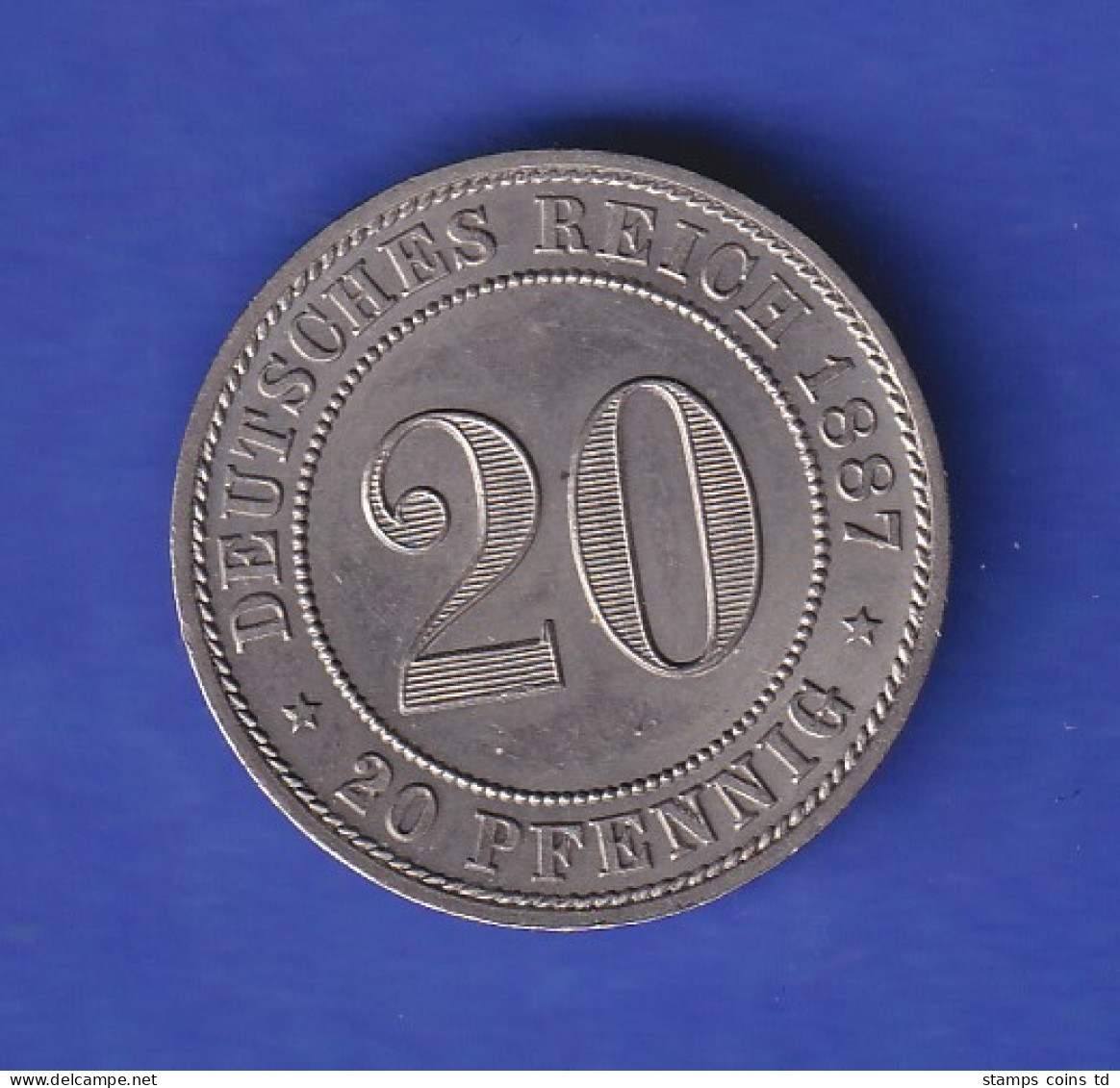 Deutsches Kaiserreich Kursmünze 20 Pfg 1887 A  Bankfrisch, Unzirkuliert !!! - Other & Unclassified