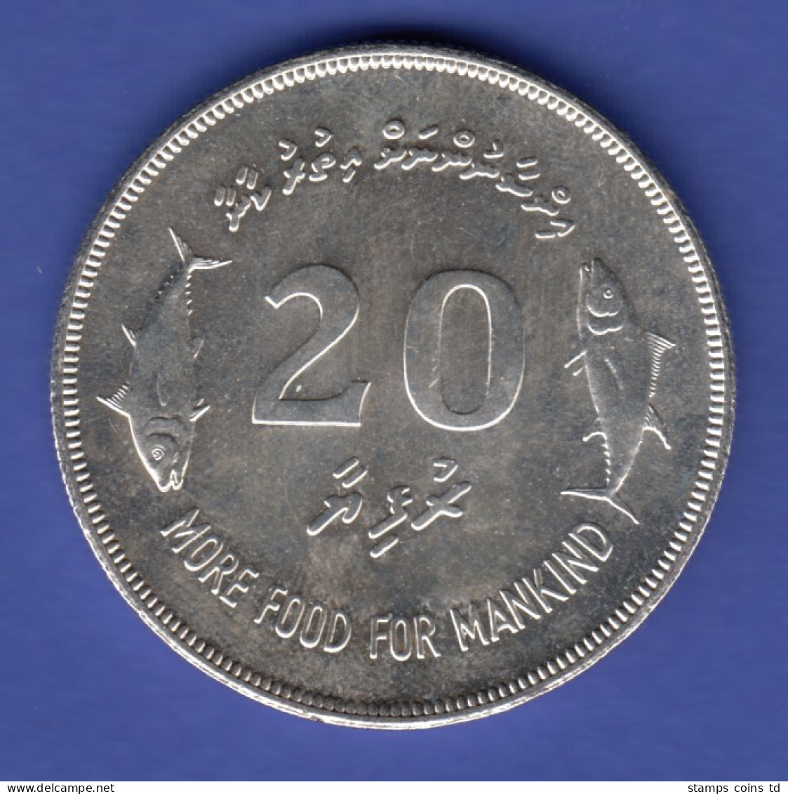 Malediven Silbermünze 20 Rufiyaa "more Food For Mankind" 1977 - Sonstige – Asien