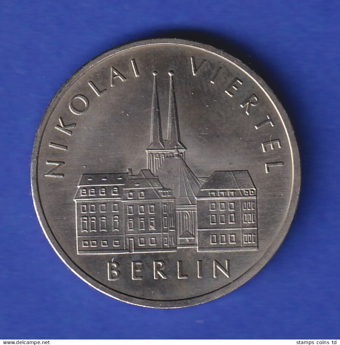 DDR 5 Mark Gedenkmünze 1987 Nikolai-Viertel Berlin Stempelglanz Stg  - Otros & Sin Clasificación