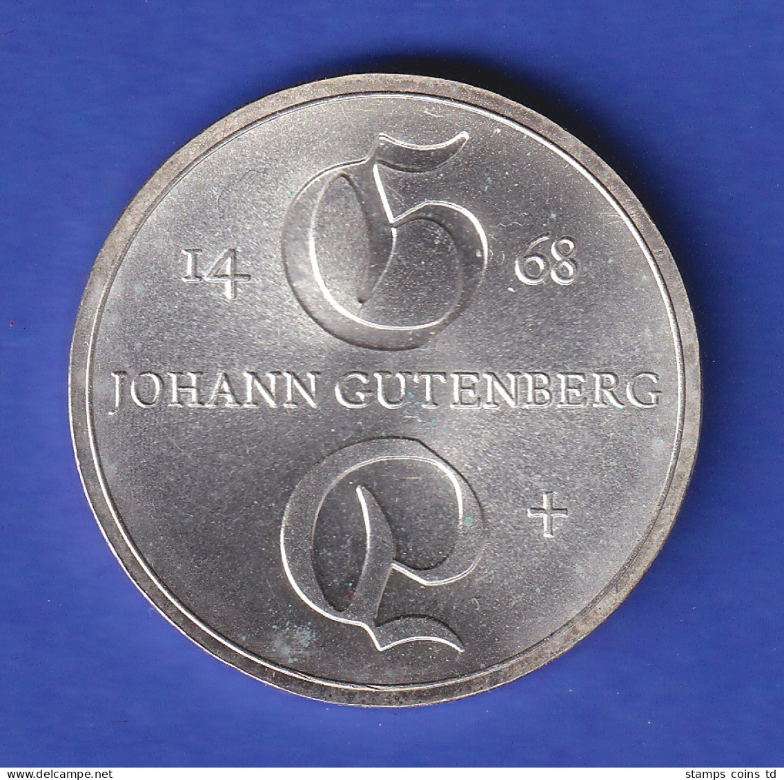 DDR 10 Mark Gedenkmünze 1968 Johannes Gutenberg Stempelglanz Stg  - Other & Unclassified