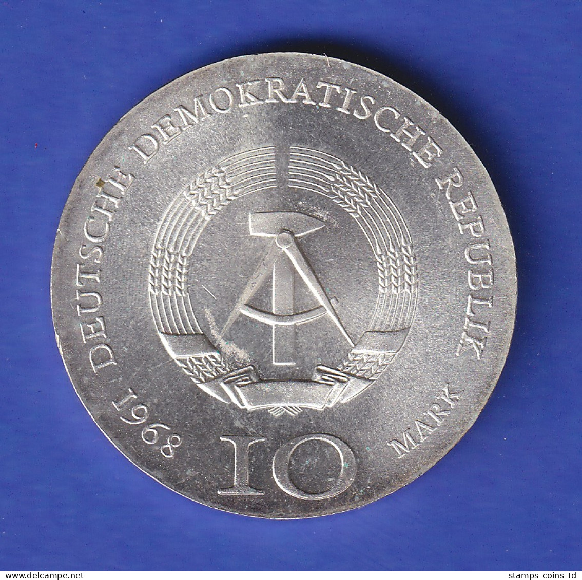 DDR 10 Mark Gedenkmünze 1968 Johannes Gutenberg Stempelglanz Stg  - Otros & Sin Clasificación