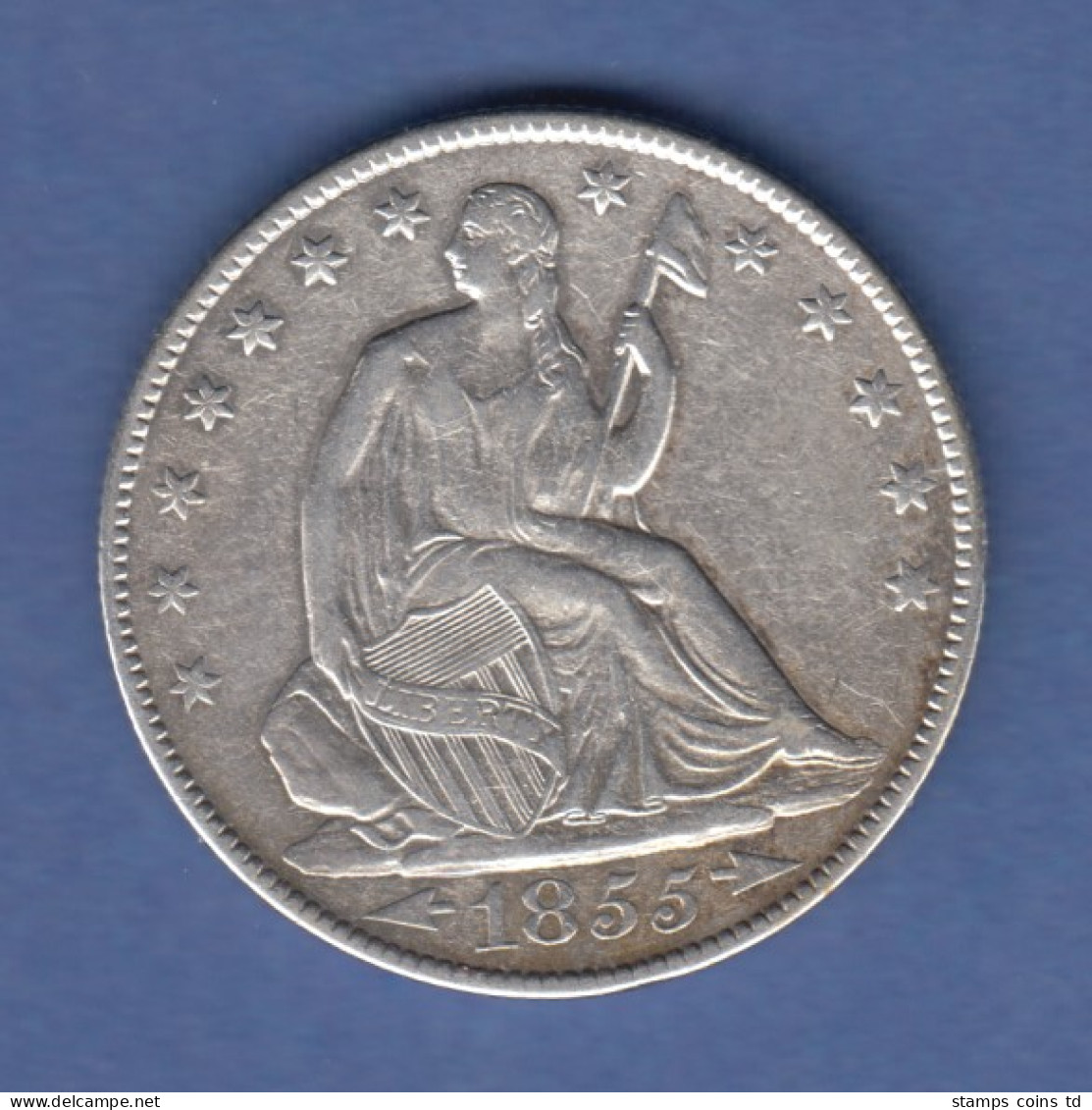 USA 1855 O Seated Liberty Silber-Münze Half Dollar  - Autres & Non Classés