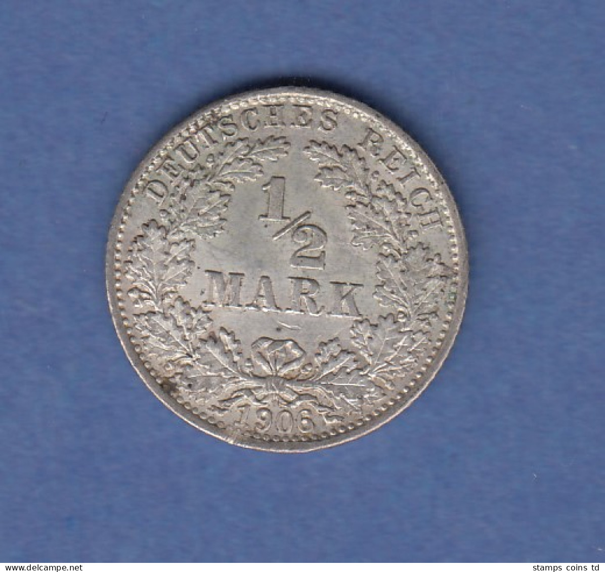 Deutsches Kaiserreich Silber-Kursmünze 1/2 Mark G 1906  - Autres & Non Classés