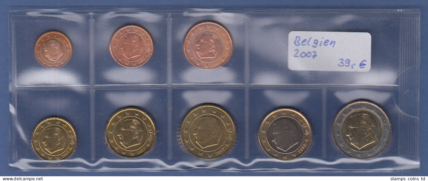Belgien EURO-Kursmünzensatz Jahrgang 2007 Bankfrisch / Unzirkuliert - Other & Unclassified