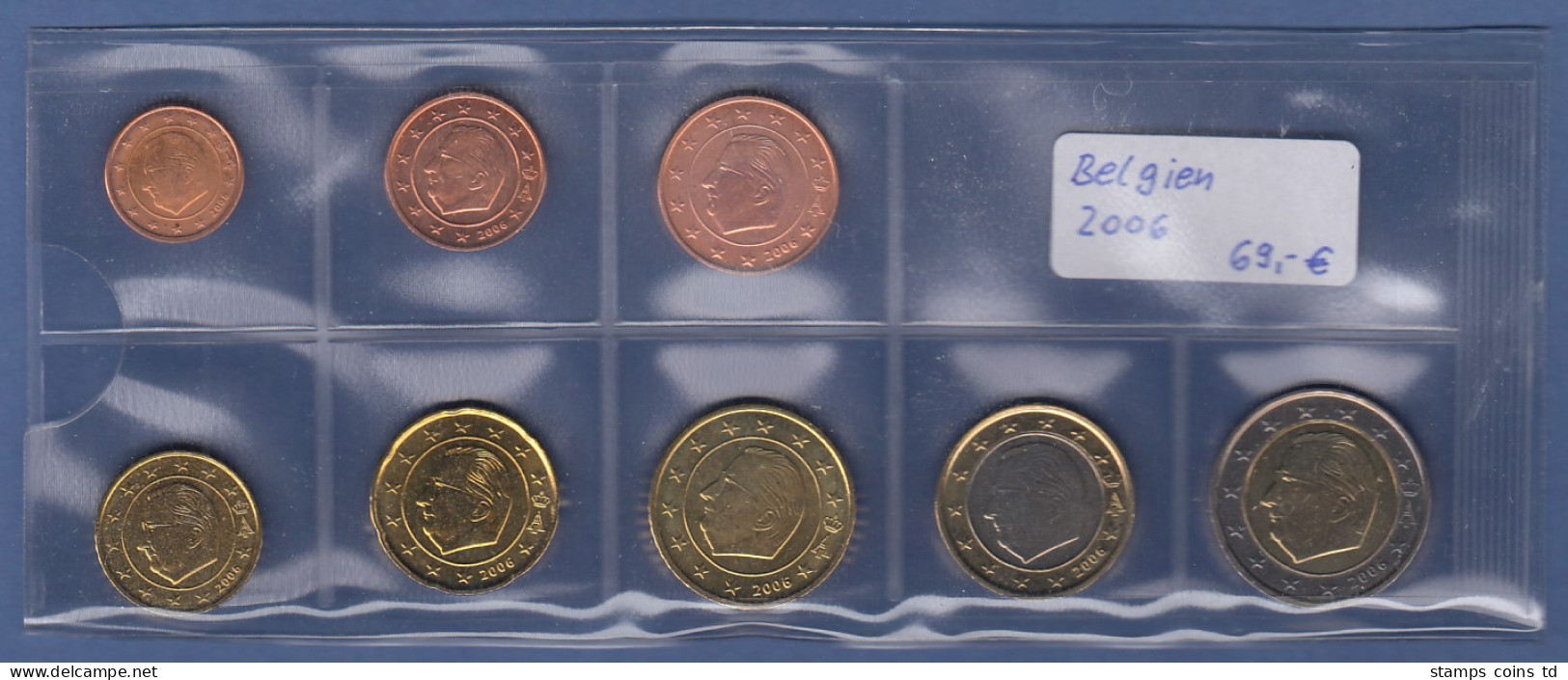 Belgien EURO-Kursmünzensatz Jahrgang 2006 Bankfrisch / Unzirkuliert - Autres & Non Classés