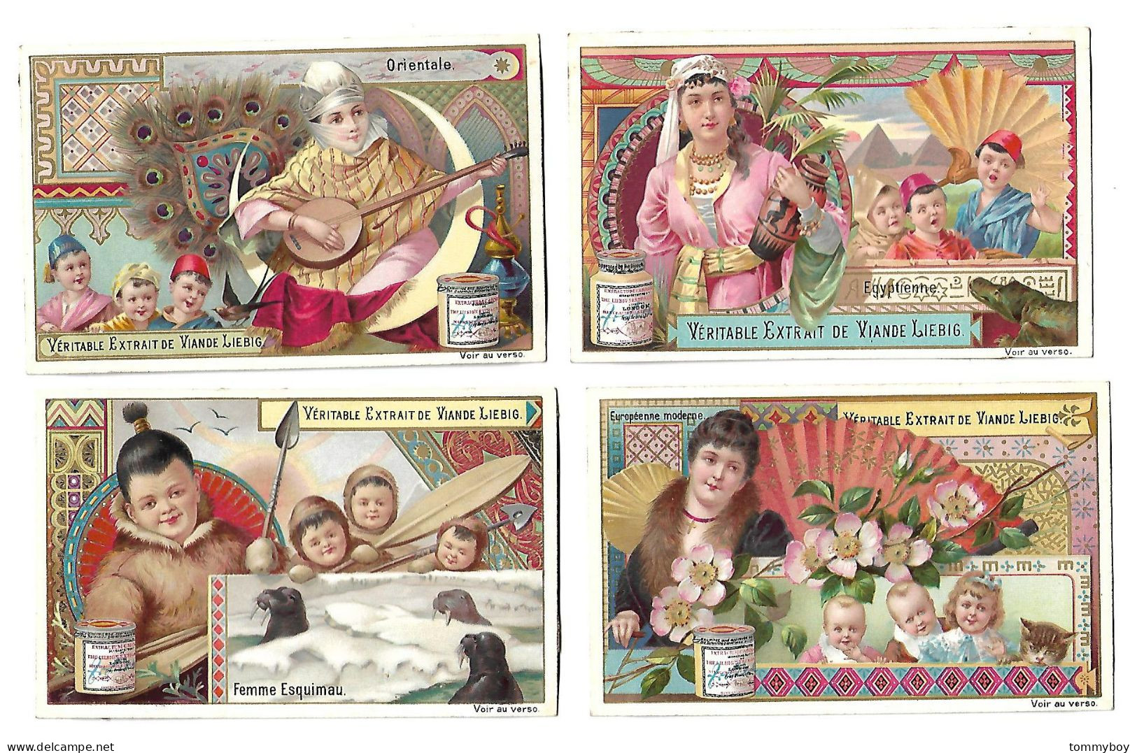 S 471 , Liebig 6 Cards, Femmes Et Enfants (very Lower Condition Backside) - Liebig