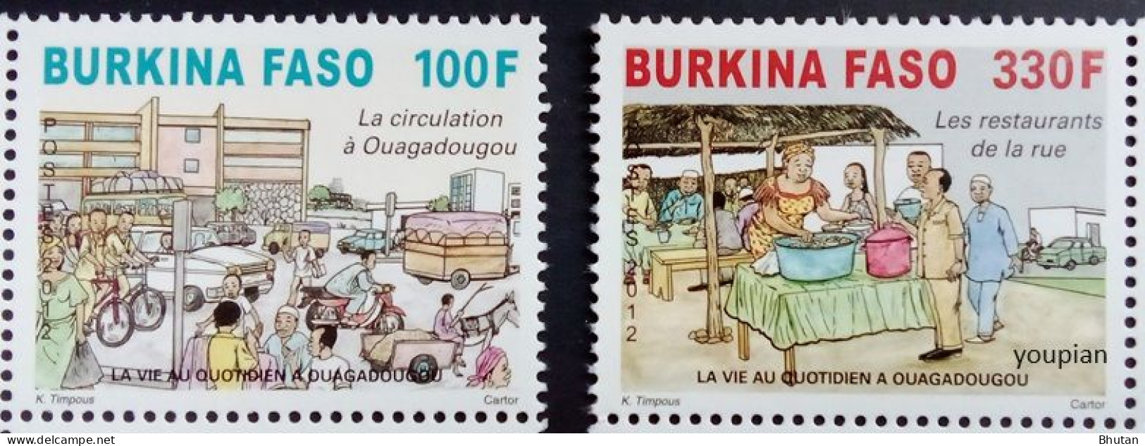 Burkina Faso 2012, Daily Life In Ougadougou, MNH Stamps Set - Burkina Faso (1984-...)