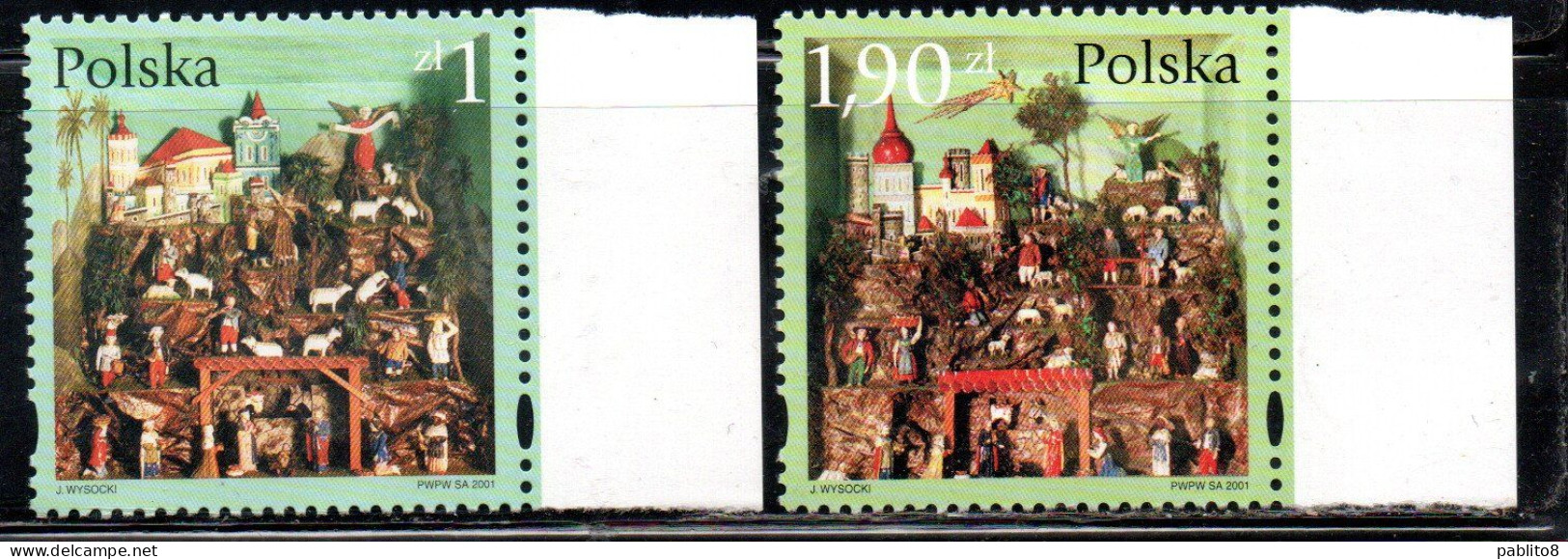 POLONIA POLAND POLSKA 2001 CHRISTMAS NATALE NOEL WEIHNACHTEN NAVIDAD NATAL COMPLETE SET SERIE COMPLETA MNH - Unused Stamps