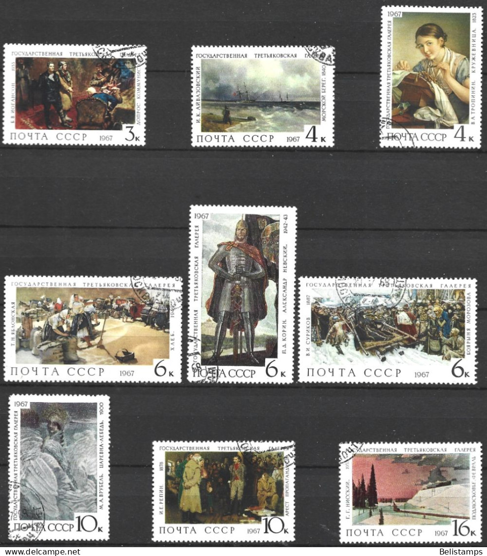 Russia 1967. Scott #3420-8 (U) Tretriakov Art Gallery, Moscow (Complete Set) - Gebraucht