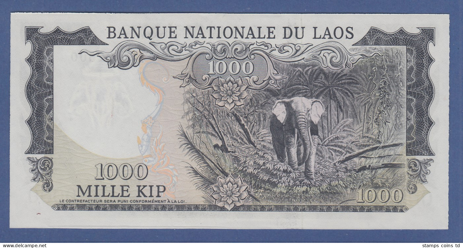 Banknote Laos 1000 Kip Elefant - Andere - Azië