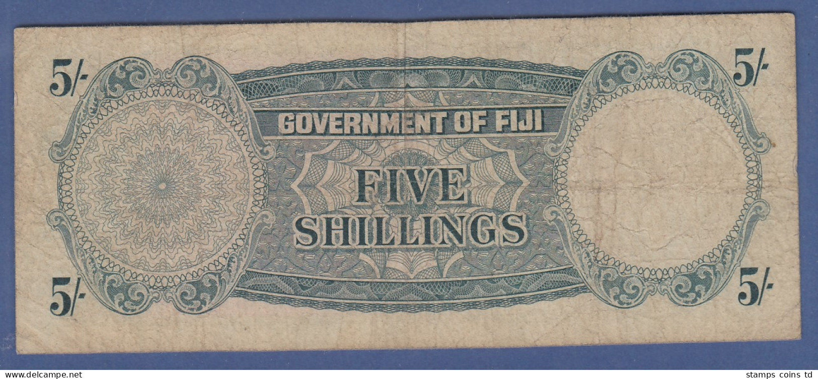 Banknote Fiji Fidschi-Inseln 5 Shillings 1964 - Otros – Oceanía