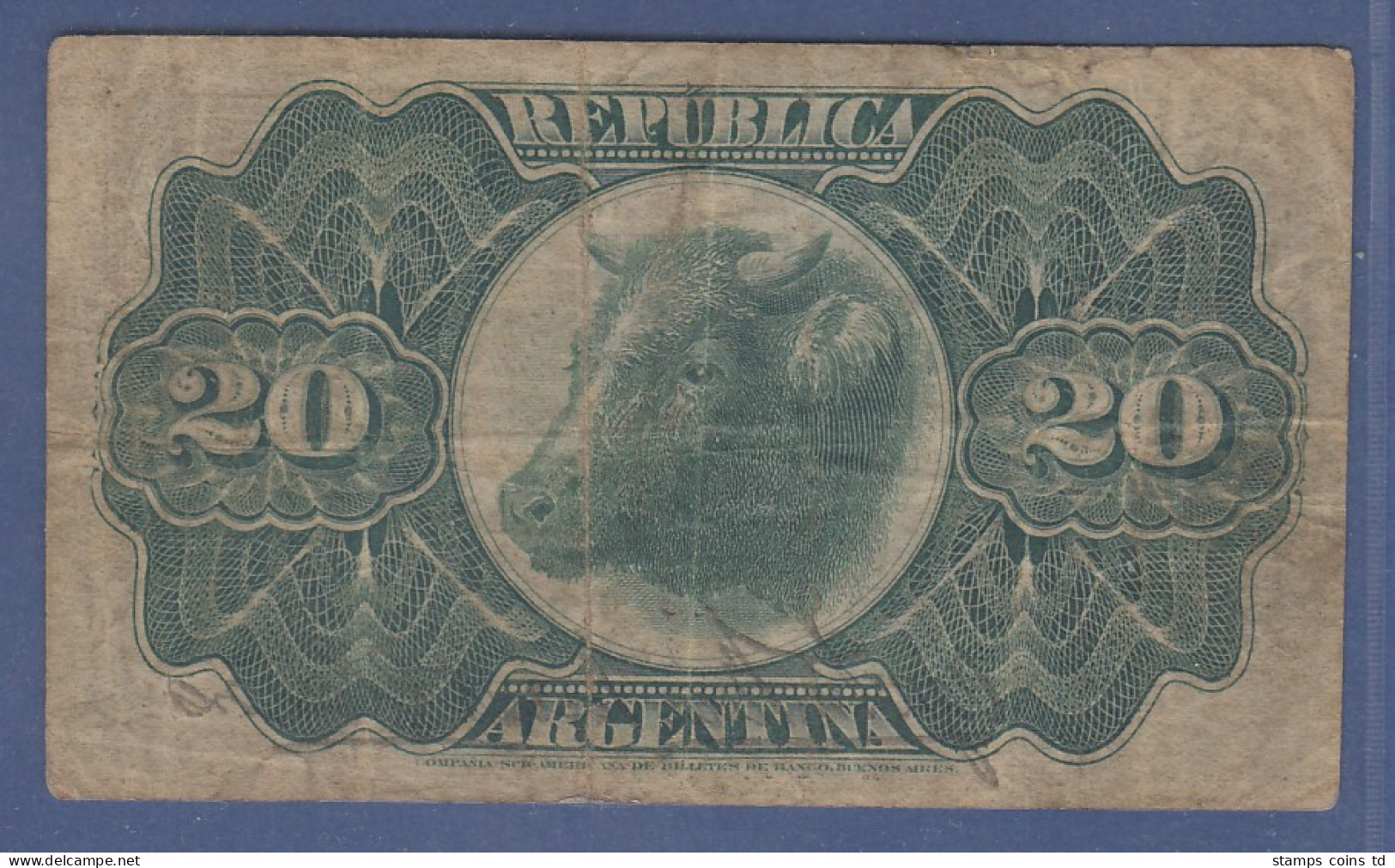 Banknote Argentinien 20 Pesos 1891 - Altri – America