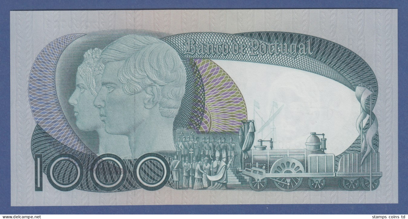 Banknote Portugal 1000 Escudos 1981 Dom Pedro V. , Eisenbahn Kfr. - Portugal