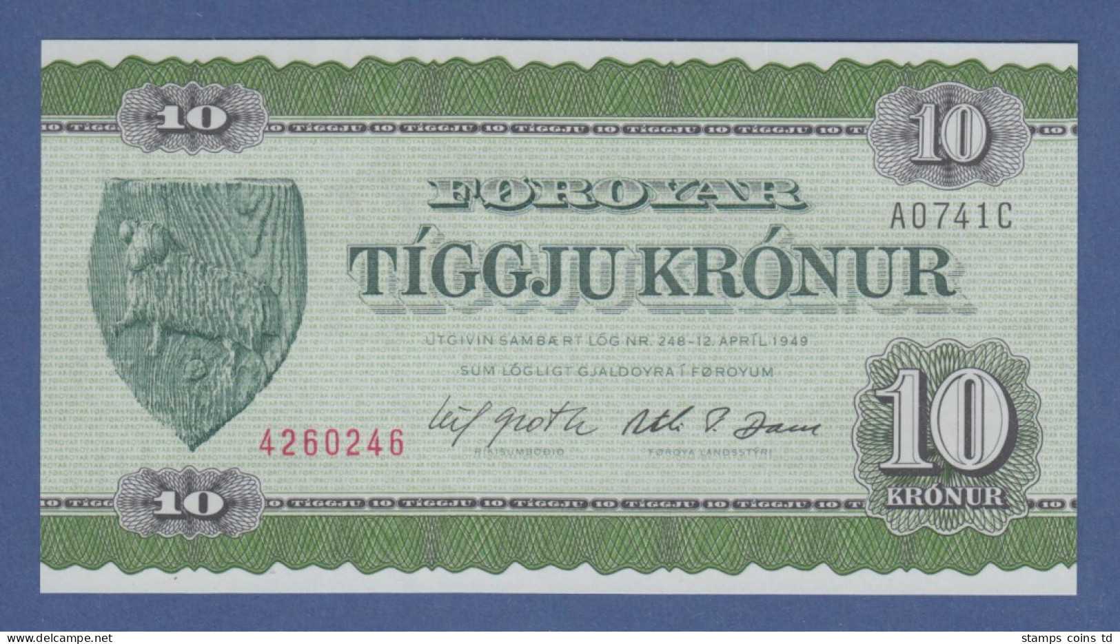 Banknote Dänemark Färoer 10 Kronur  - Sonstige – Europa