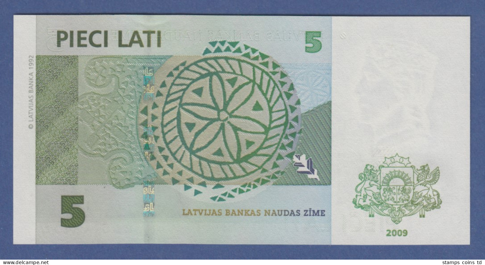 Banknote Lettland 5 Lati 2009 Kfr.  - Sonstige – Europa