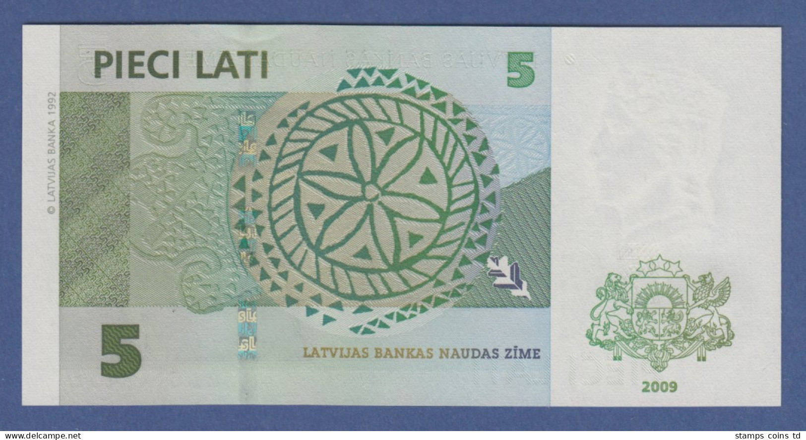 Banknote Lettland 5 Lati 2009 Kfr.  - Altri – Europa