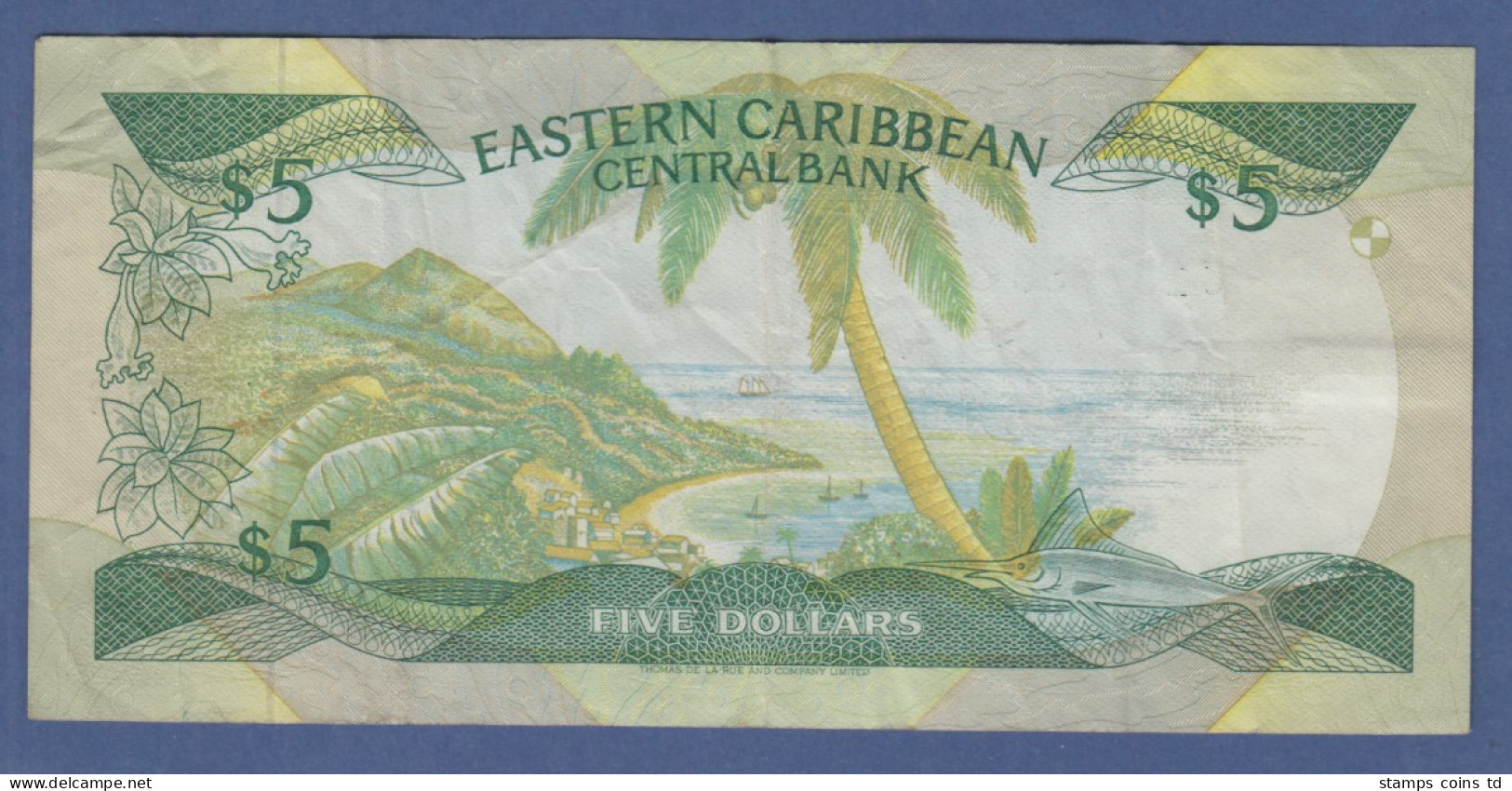 Banknote East Carribean Central Bank 5 Dollar # C137738G Gebr. - Otros – América