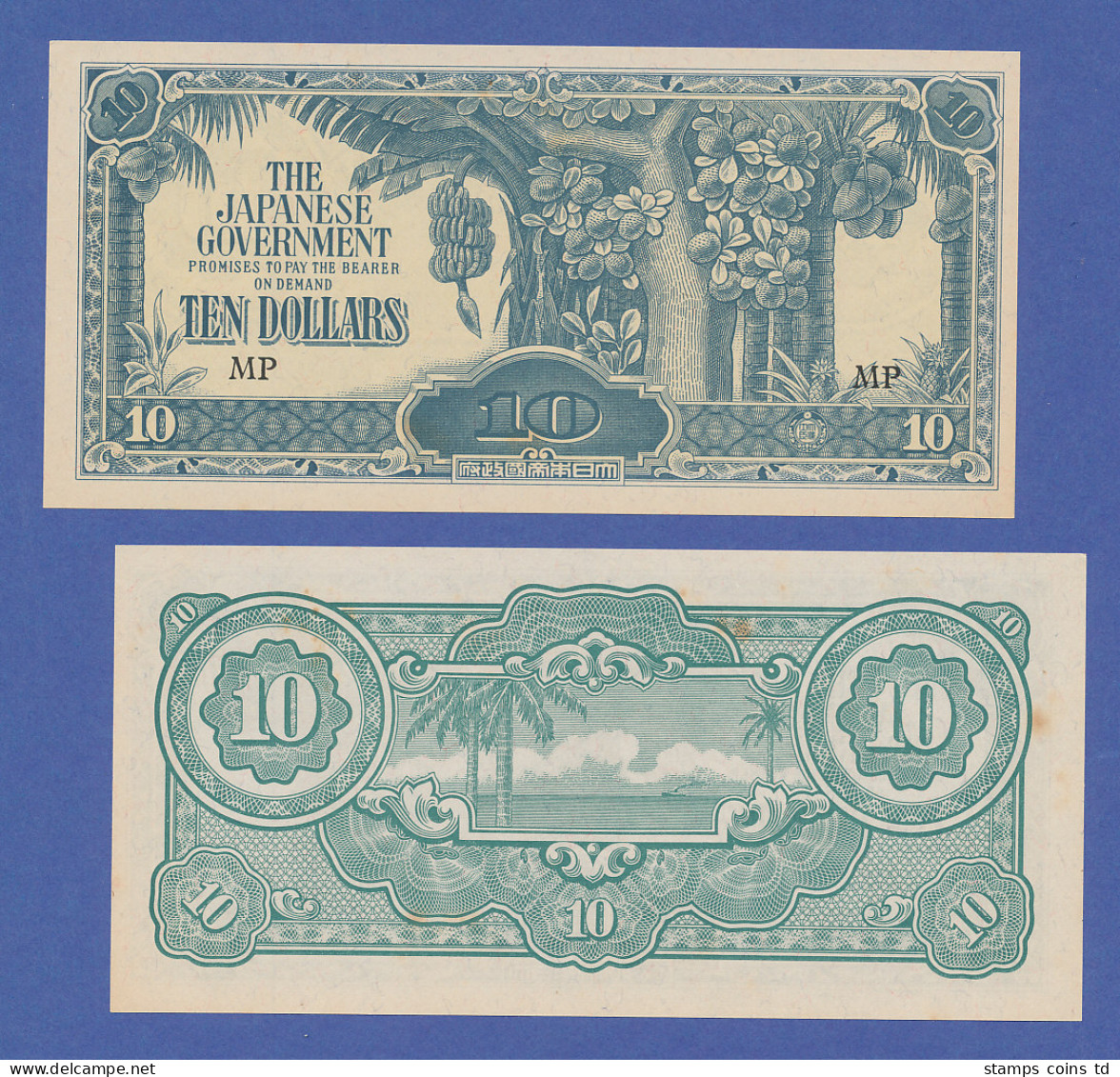 Banknote Malaya Japanische Besetzung 1942-44, 10 Dollar In Guter Erhaltung !  - Chine