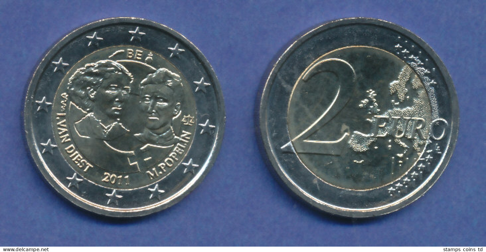 Belgien 2-Euro Sondermünze 2011 Internationaler Frauentag , Bankfrisch Aus Rolle - Sonstige & Ohne Zuordnung