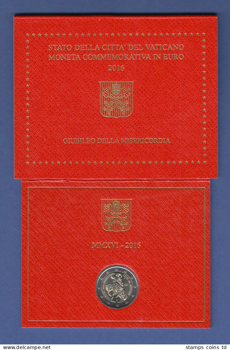 Vatikan 2 Euro Gedenkmünze 2016  Misericordia / Barmherzigkeit Im Orig. Folder - Vatican