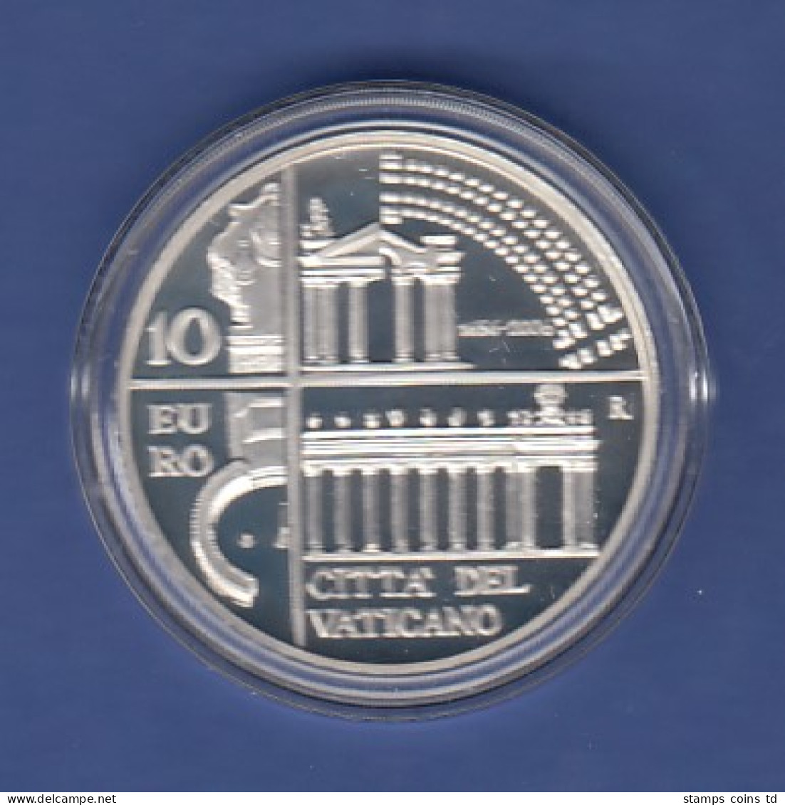 Vatikan 10 Euro Silber-Gedenkmünze 2006 Bernini Collonaden Petersdom OVP - Vaticano