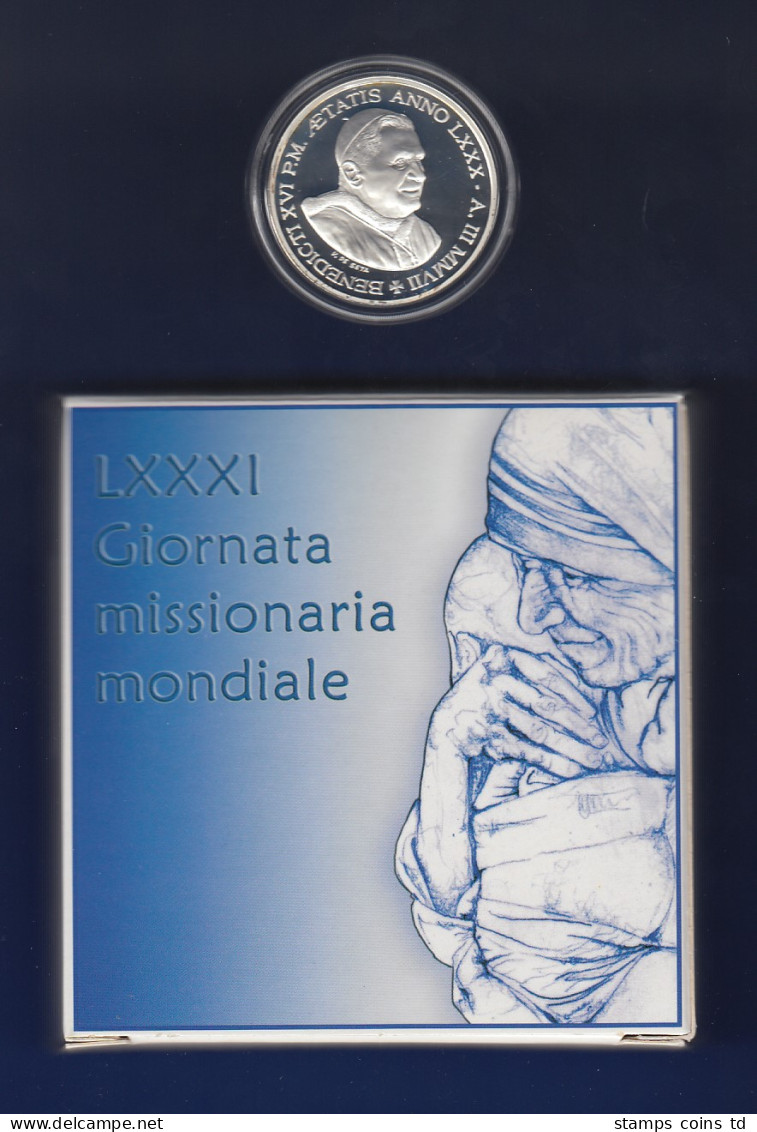 Vatikan 10 Euro Silber-Gedenkmünze 2007 Welt-Missionstag OVP - Vatican