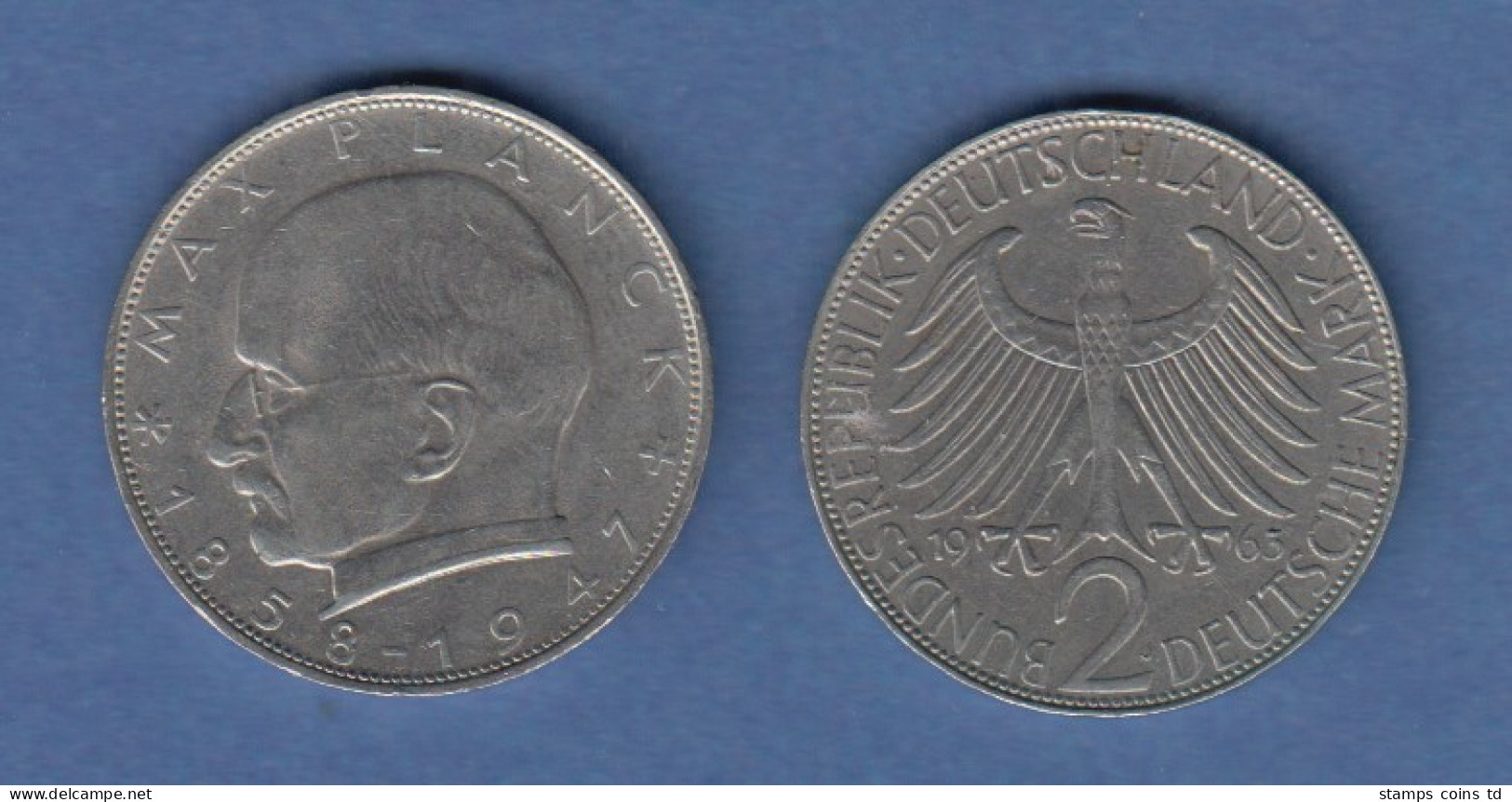 Bundesrepublik Kursmünze 2 Mark Max Planck 1963 J - Otros & Sin Clasificación