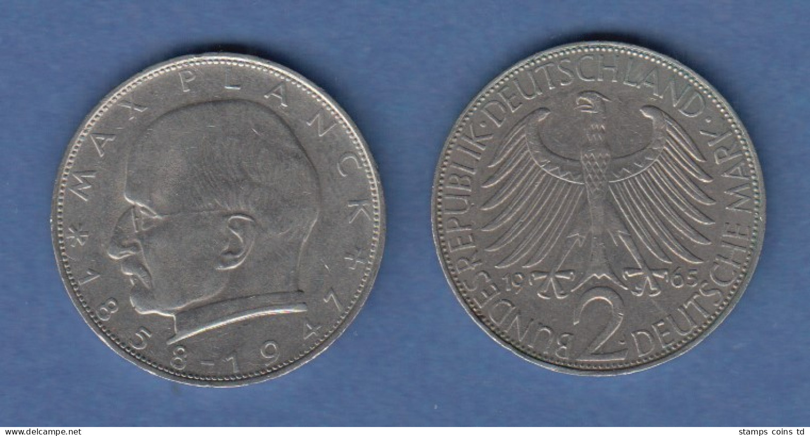 Bundesrepublik Kursmünze 2 Mark Max Planck 1965 J - Otros & Sin Clasificación