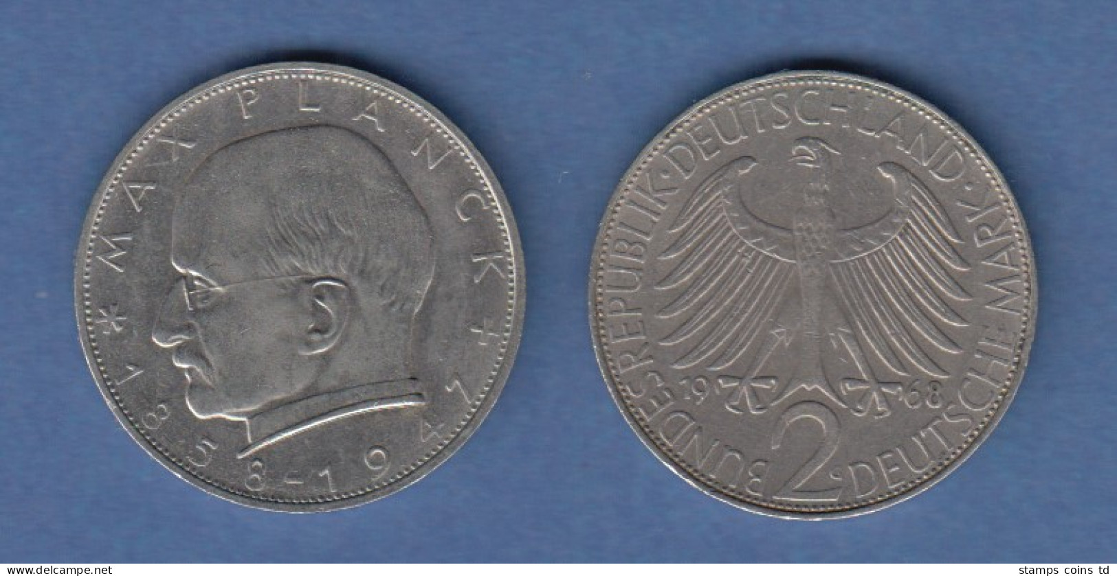 Bundesrepublik Kursmünze 2 Mark Max Planck 1968 G - Otros & Sin Clasificación