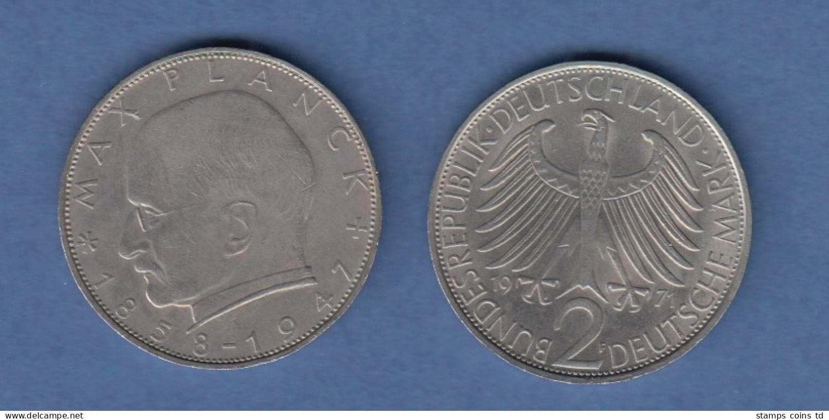 Bundesrepublik Kursmünze 2 Mark Max Planck 1971 F - Altri & Non Classificati