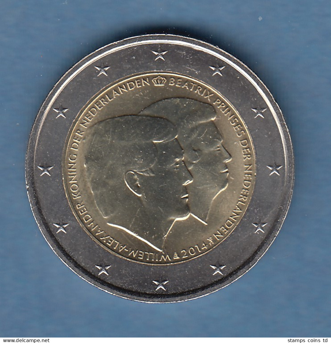 Niederlande 2014 2-Euro-Sondermünze Doppelportrait Bankfr. Unzirk.  - Sonstige & Ohne Zuordnung