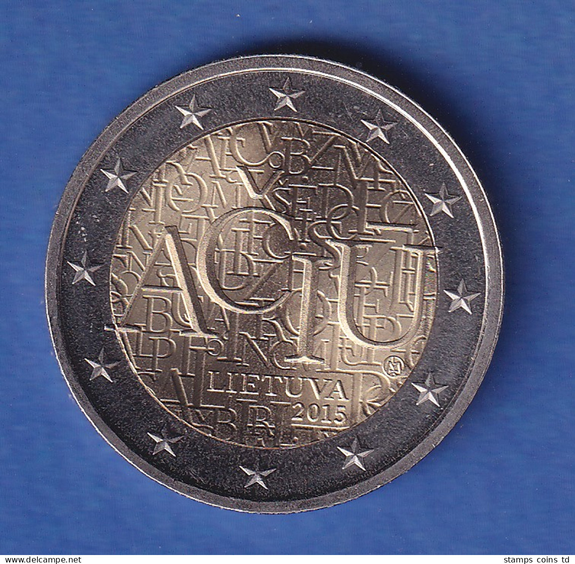 Litauen 2015 2-Euro-Sondermünze Litauische Sprache Bankfr. Unzirk.  - Litouwen