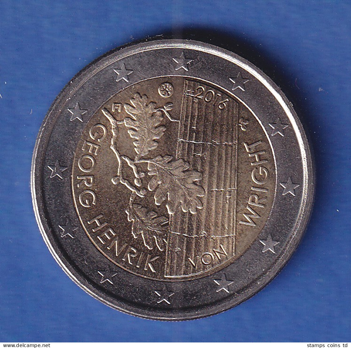 Finnland 2016 2-Euro-Sondermünze Georg Henrik Von Wright  Bankfr. Unzirk.  - Finnland