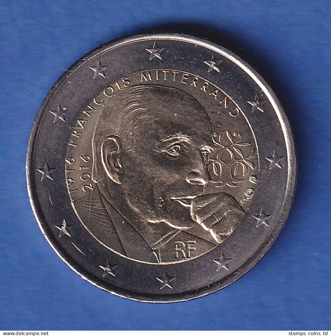 Frankreich 2016 2-Euro-Sondermünze Francois Mitterrand  Bankfr. Unzirk.  - Sonstige & Ohne Zuordnung