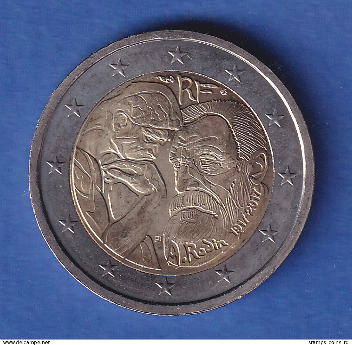 Frankreich 2017 2-Euro-Sondermünze Rodin Bankfr. Unzirk.  - Other & Unclassified