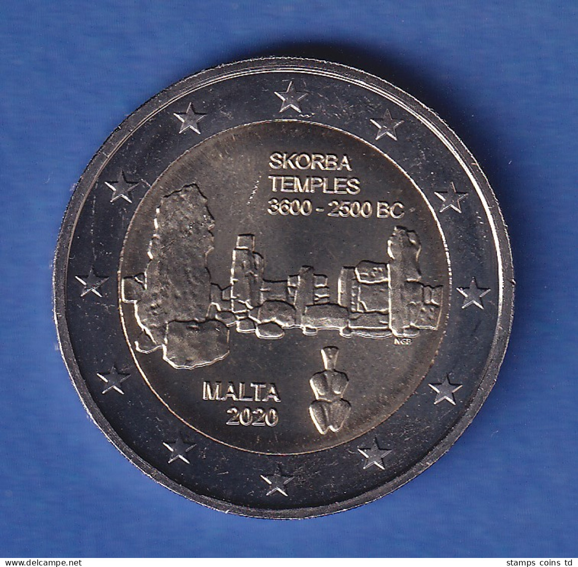 Malta 2020 2-Euro-Sondermünze Ta`Skorba Bankfr. Unzirk.  - Malta