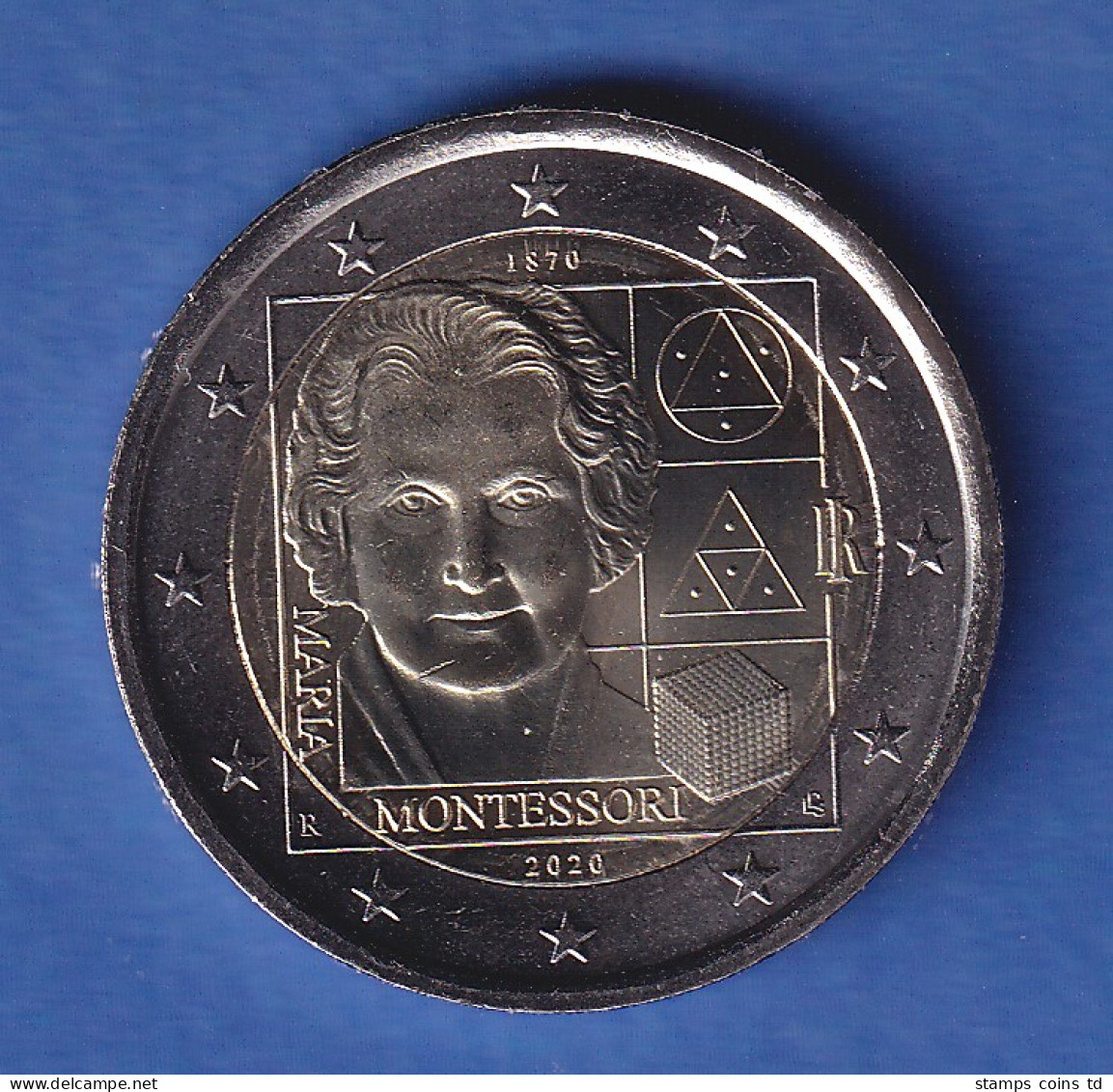 Italien 2020 2-Euro-Sondermünze Maria Montessori Bankfr. Unzirk.  - Sonstige & Ohne Zuordnung