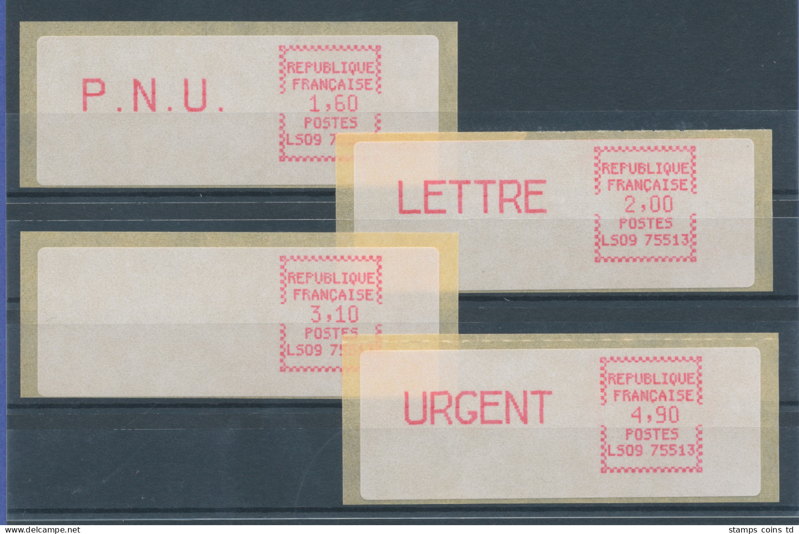 Frankreich ATM LS09 75513 Satz 4 Werte 4.Tarif **, Dohren-Nr. 5.6zb  - Altri & Non Classificati