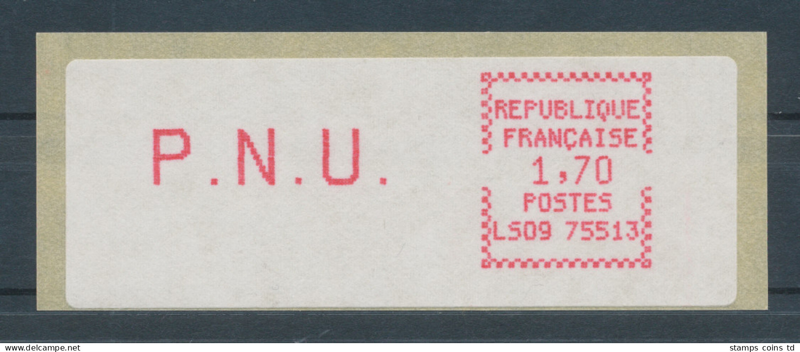 Frankreich ATM LS09 75513, PNU 1,70 Aus 5. Tarif . Dohren-Nr. 5.6za T5 Z1 ** - Autres & Non Classés