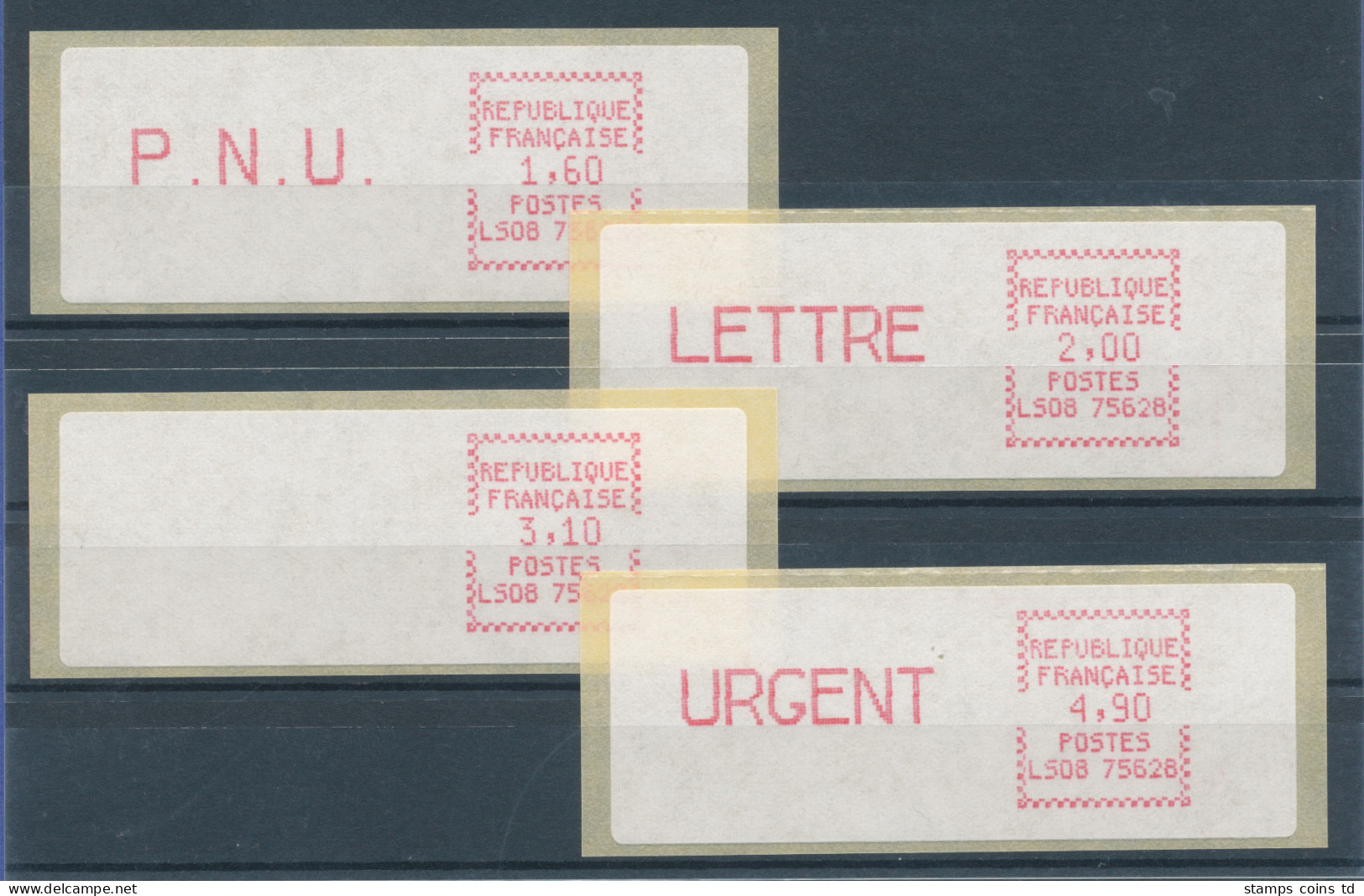 Frankreich ATM LS08 75628 Satz 4 Werte 4.Tarif **, Dohren-Nr. 5.5zb  - Altri & Non Classificati