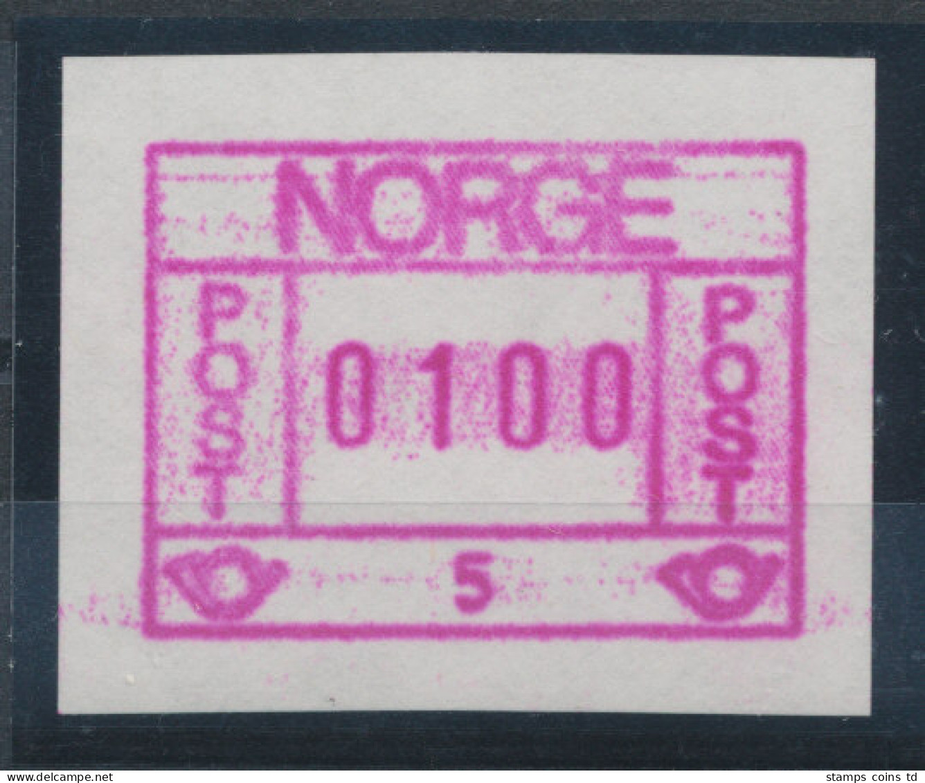 Norwegen Frama-ATM 1978, Aut.-Nr. 5,  Wertstufe 0100 **  Kräftiger Druck !  - Viñetas De Franqueo [ATM]