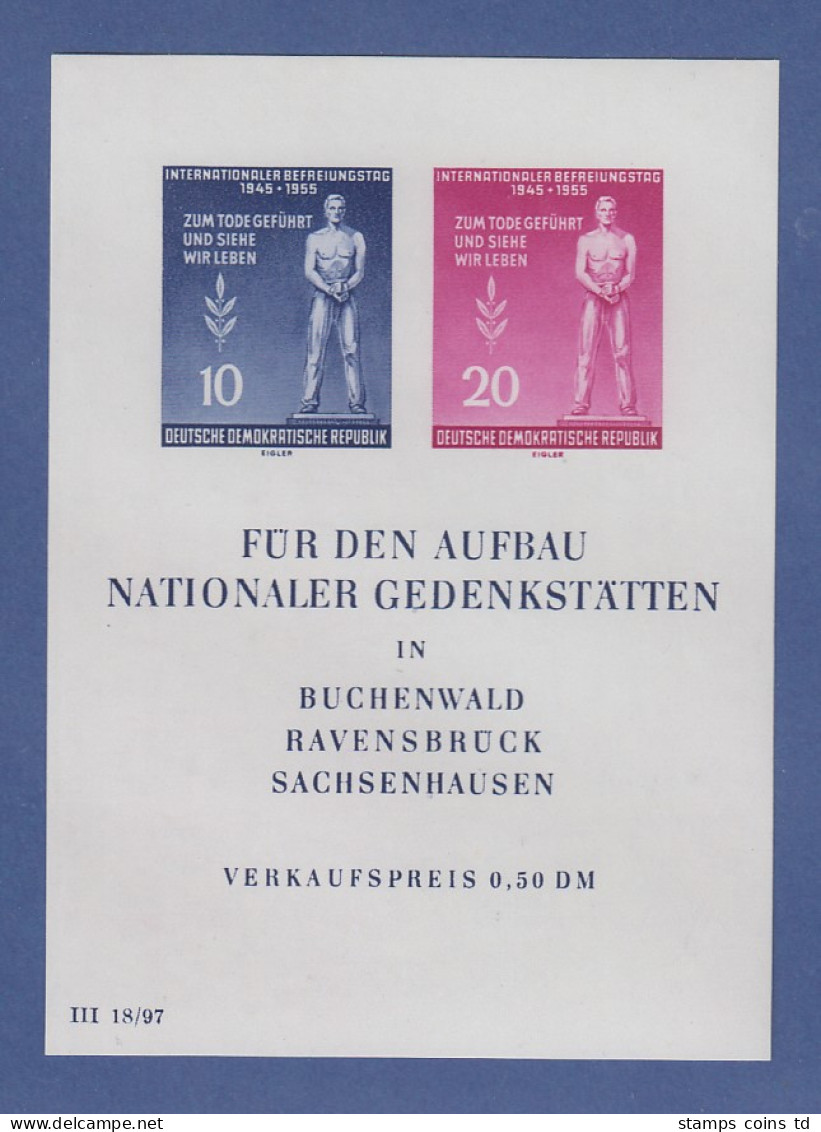 DDR 1955, Blockausgabe Tag Der Befreiung, Mi.-Nr. Block 11 Postfrisch ** - Ongebruikt