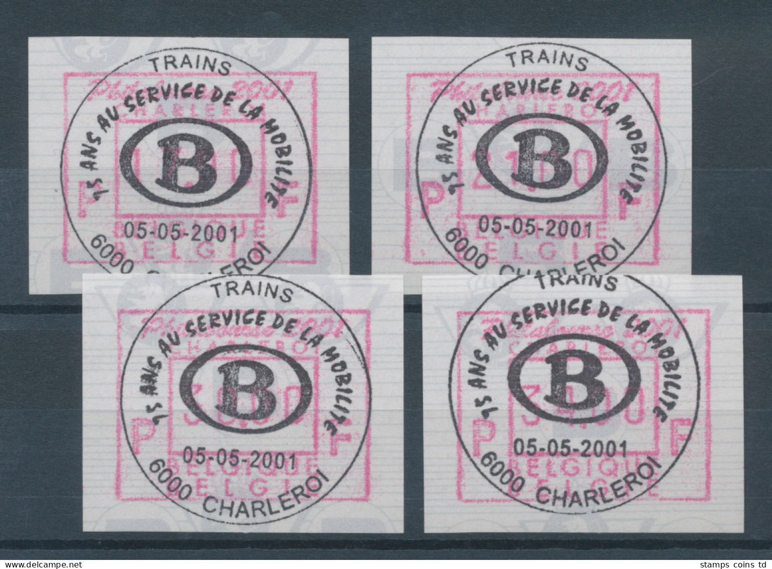 Belgien FRAMA Sonder-ATM Philabourse 2001, Satz 17-21-30-34 BFr. ET-O  - Other & Unclassified