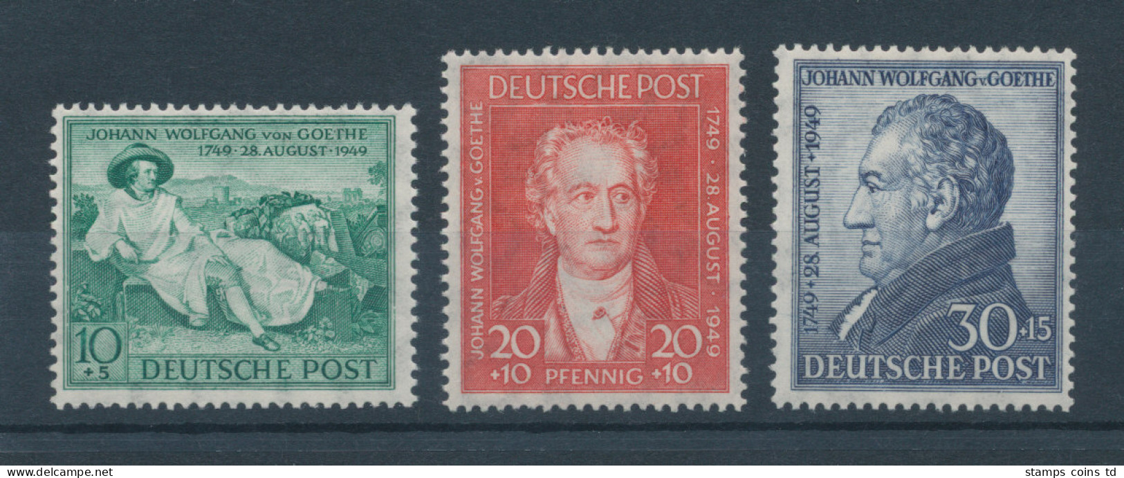 Bizone 1949, Johann Wolfgang Von Goethe, Mi.-Nr. 108-110 Kpl. Satz 3 Werte  ** - Mint