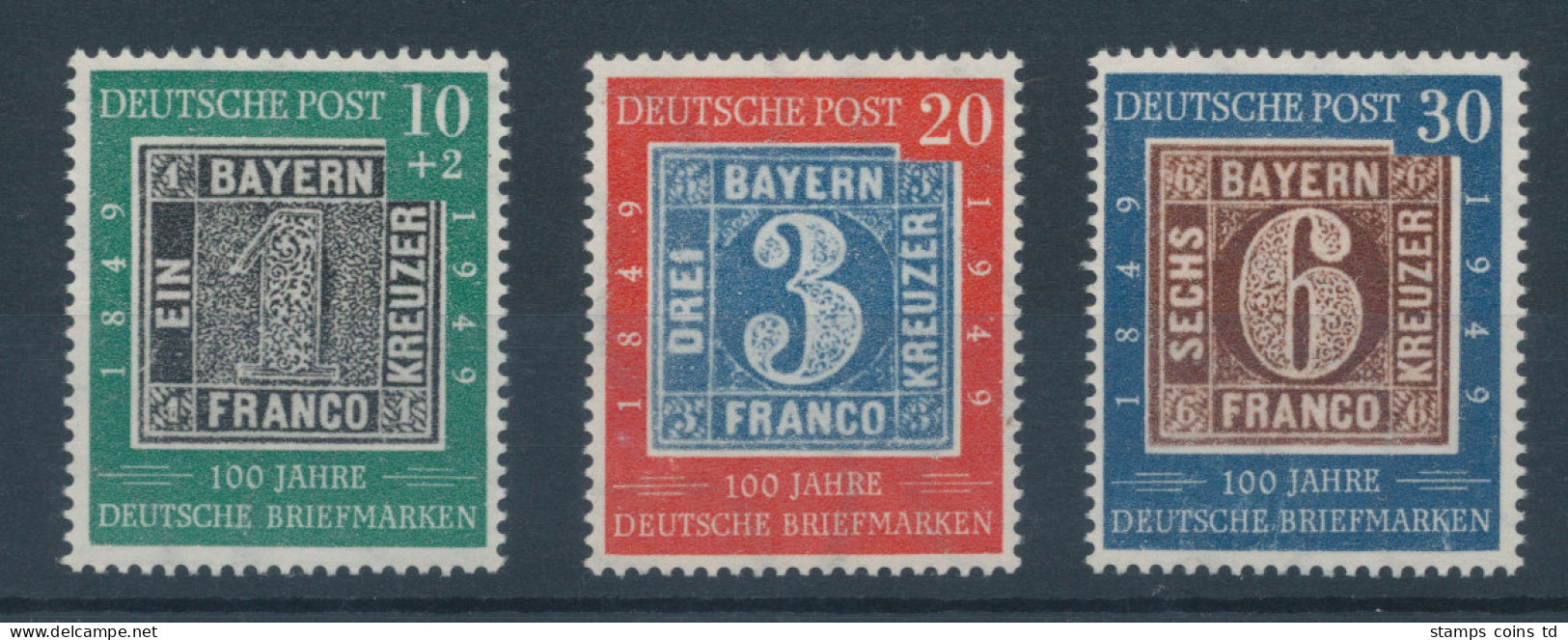 Bundesrepublik 1949, 100 Jahre Deutsche Briefmarken, Mi.-Nr. 113-115 Satz 3 W.** - Neufs