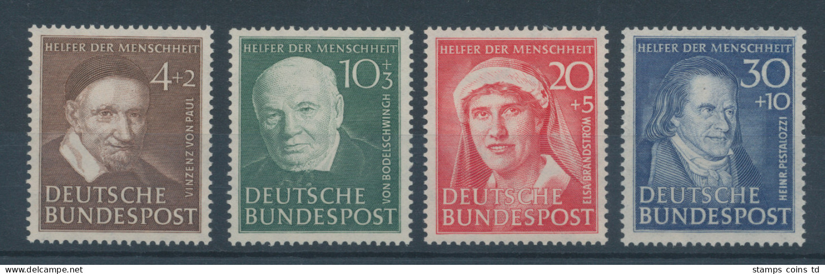 Bundesrepublik 1951, Wohlfahrt: Helfer Der Menschheit, Mi.-Nr. 143-146 ** - Neufs