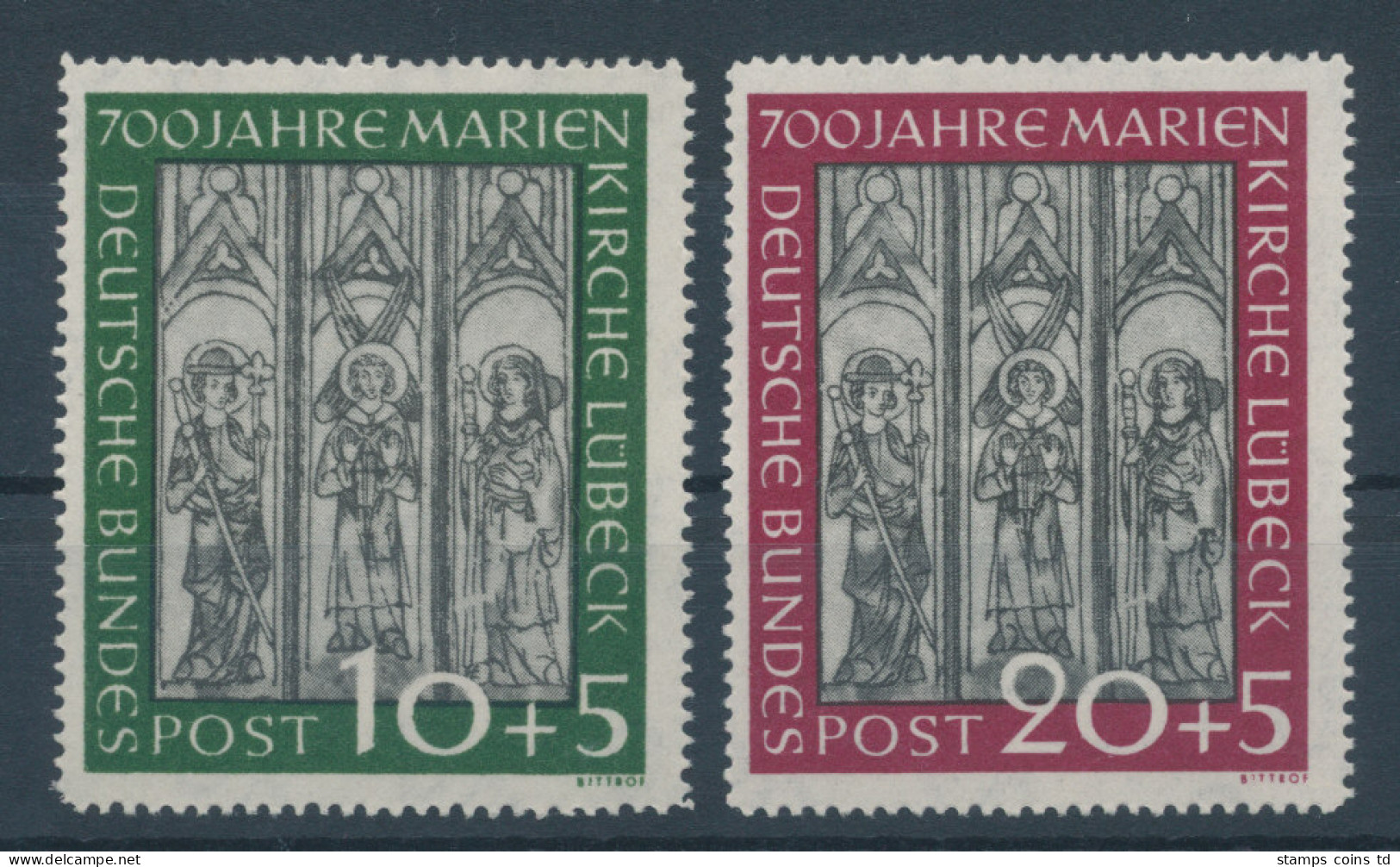 Bundesrepublik 1951, 700 Jahre Marienkirche Lübeck, Mi.-Nr. 139-140 ** - Neufs