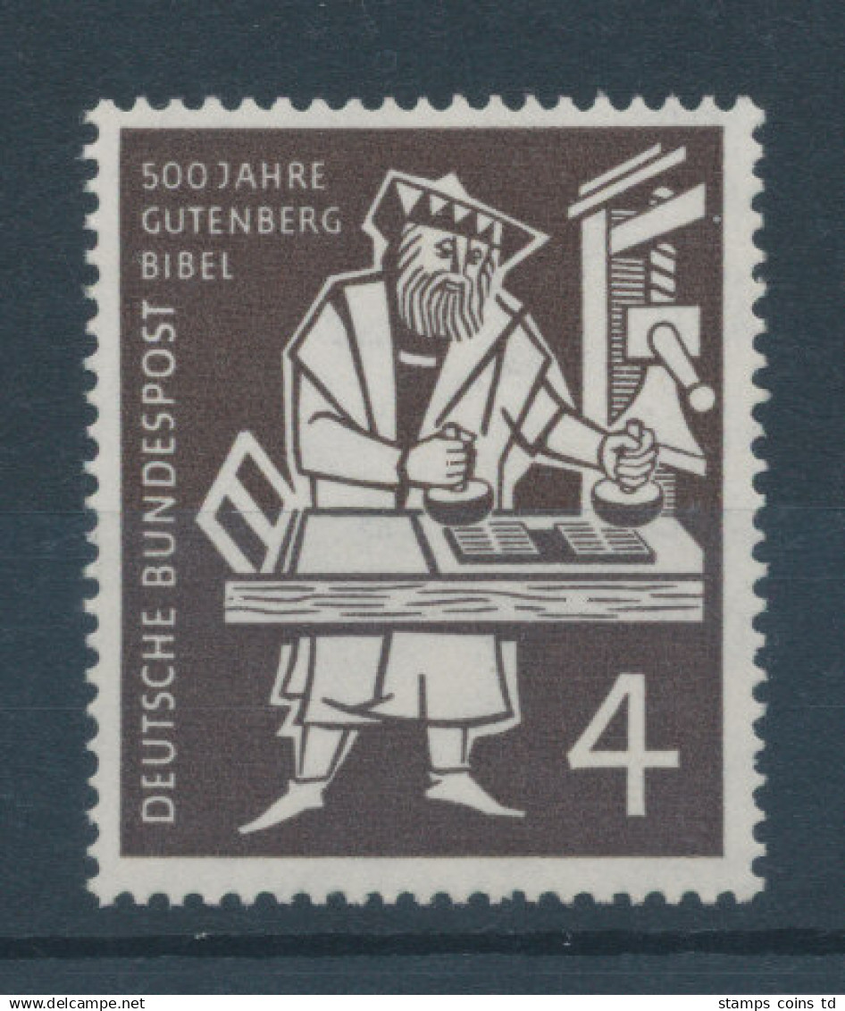 Bundesrepublik 1954, 500 Jahre Gutenberg-Bibel, Mi.-Nr. 198 ** - Neufs