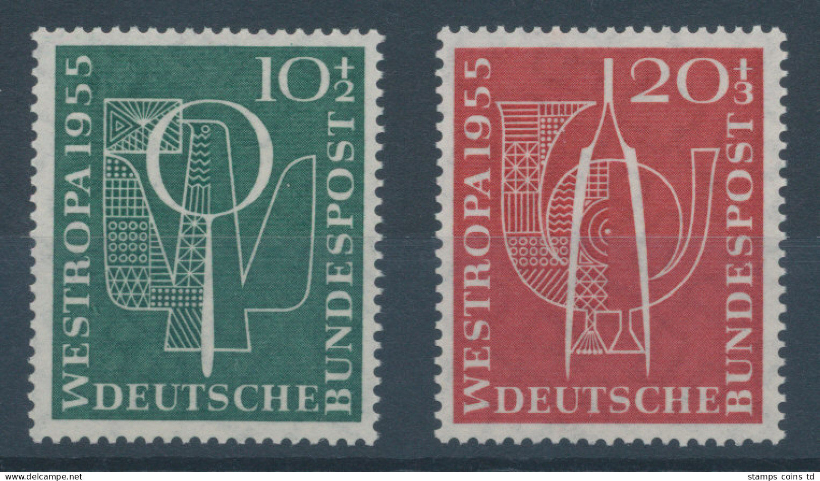 Bundesrepublik 1955, Briefmarkenausstellung WESTROPA, Mi.-Nr. 217-218 **  - Neufs